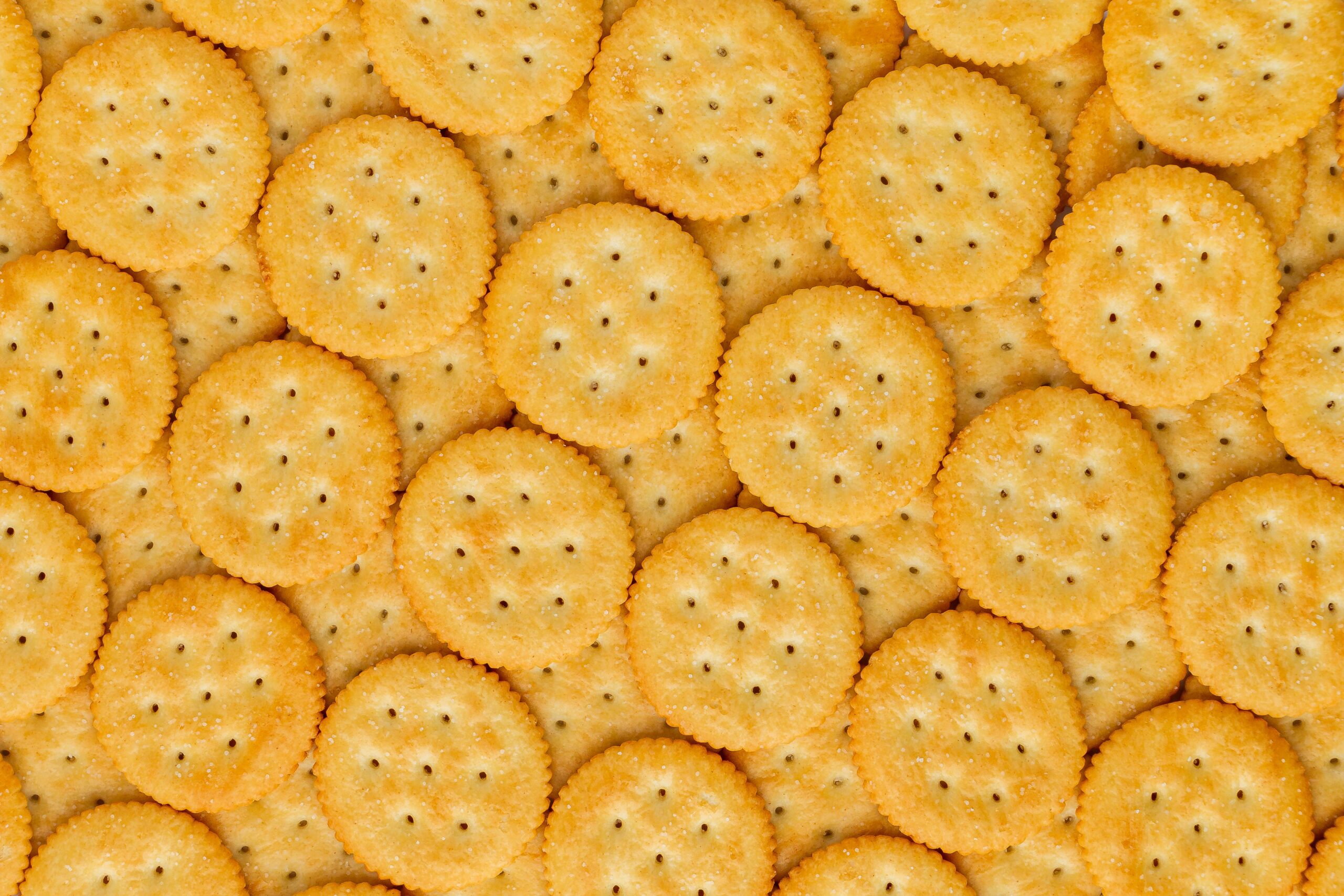 Piles of Ritz-like crackers